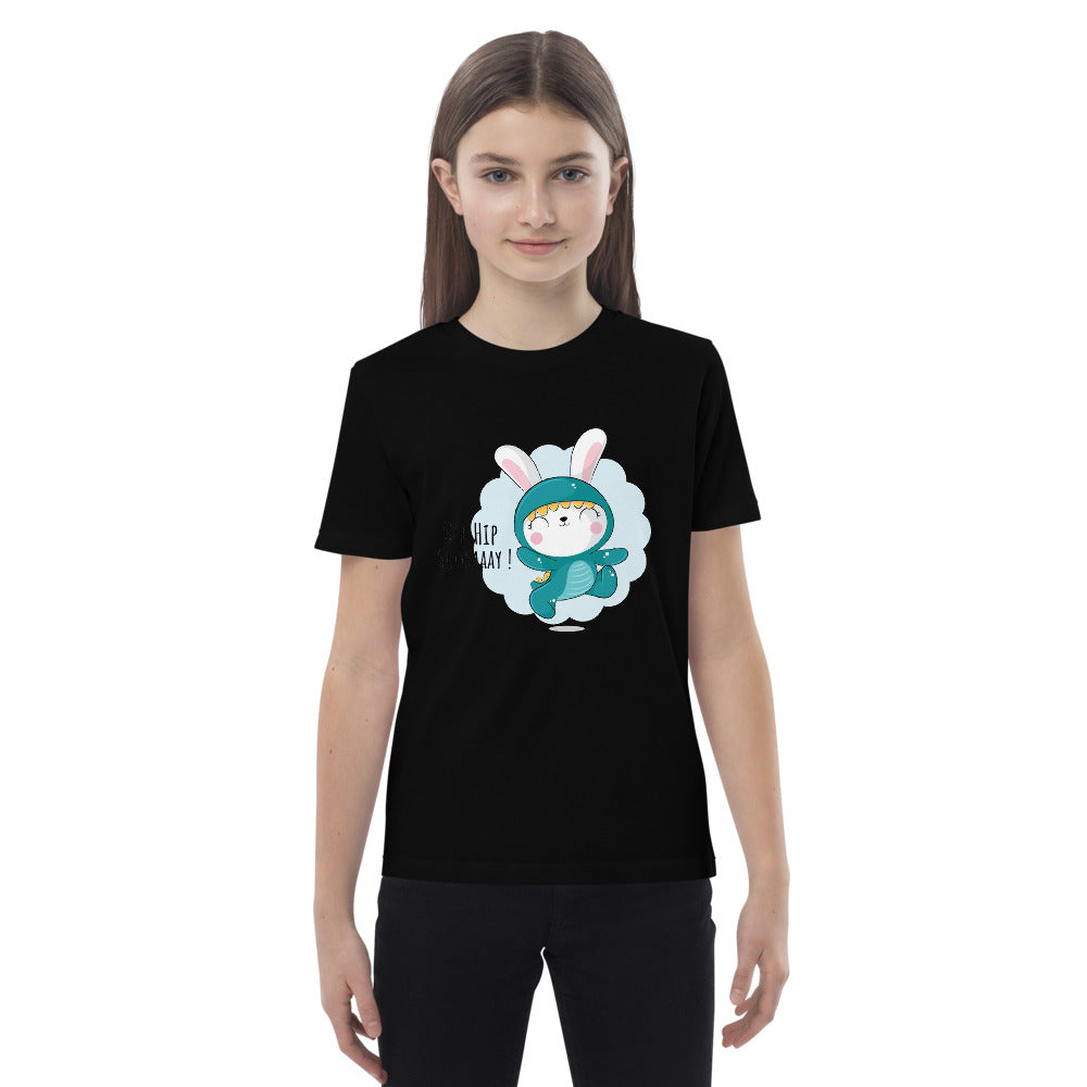 Green rabbit - HIP HIP HOORAAAY | Kids Organic Cotton Mini Creator 2.0 T-Shirt | Stanley/Stella STTK184