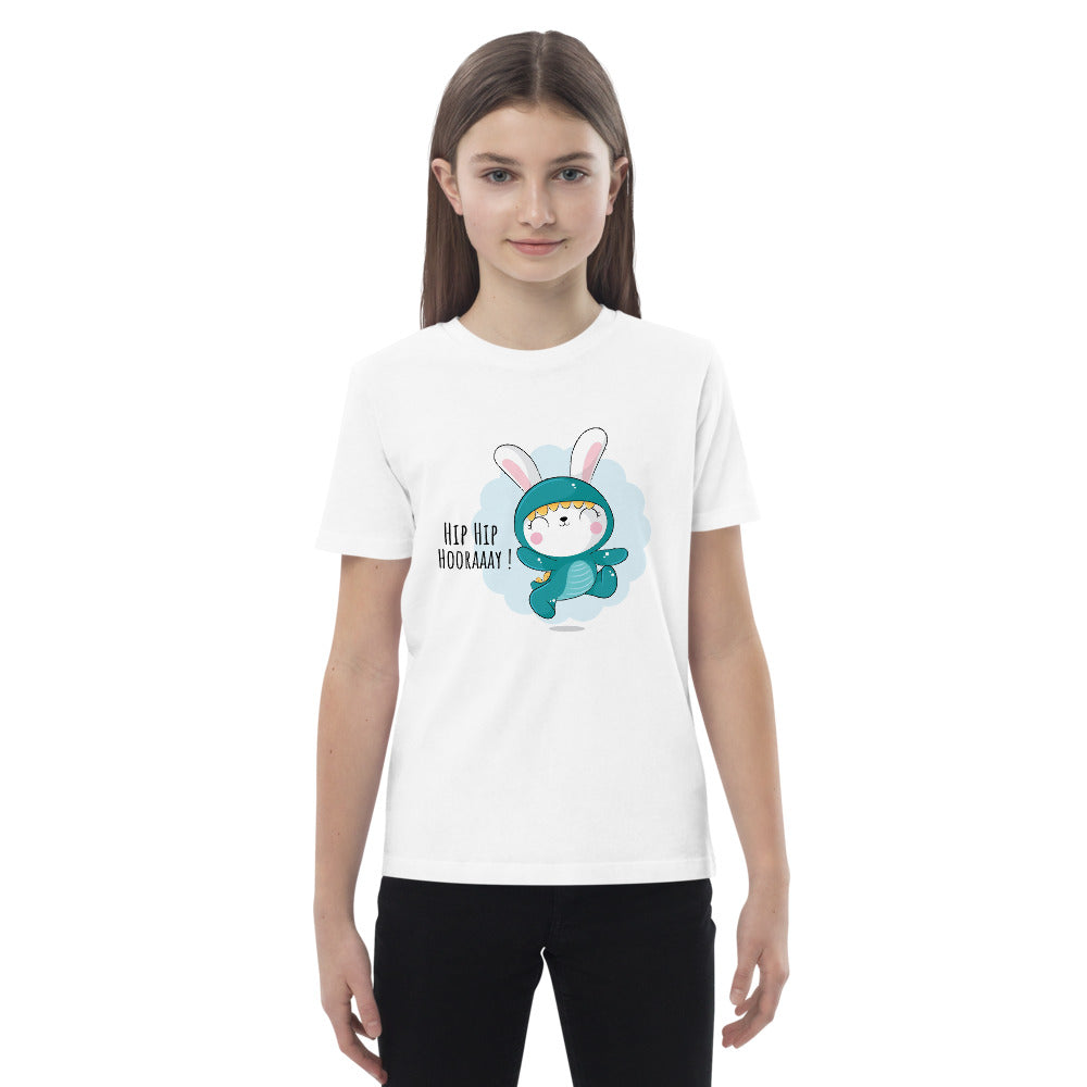 Green rabbit - HIP HIP HOORAAAY | Kids Organic Cotton Mini Creator 2.0 T-Shirt | Stanley/Stella STTK184