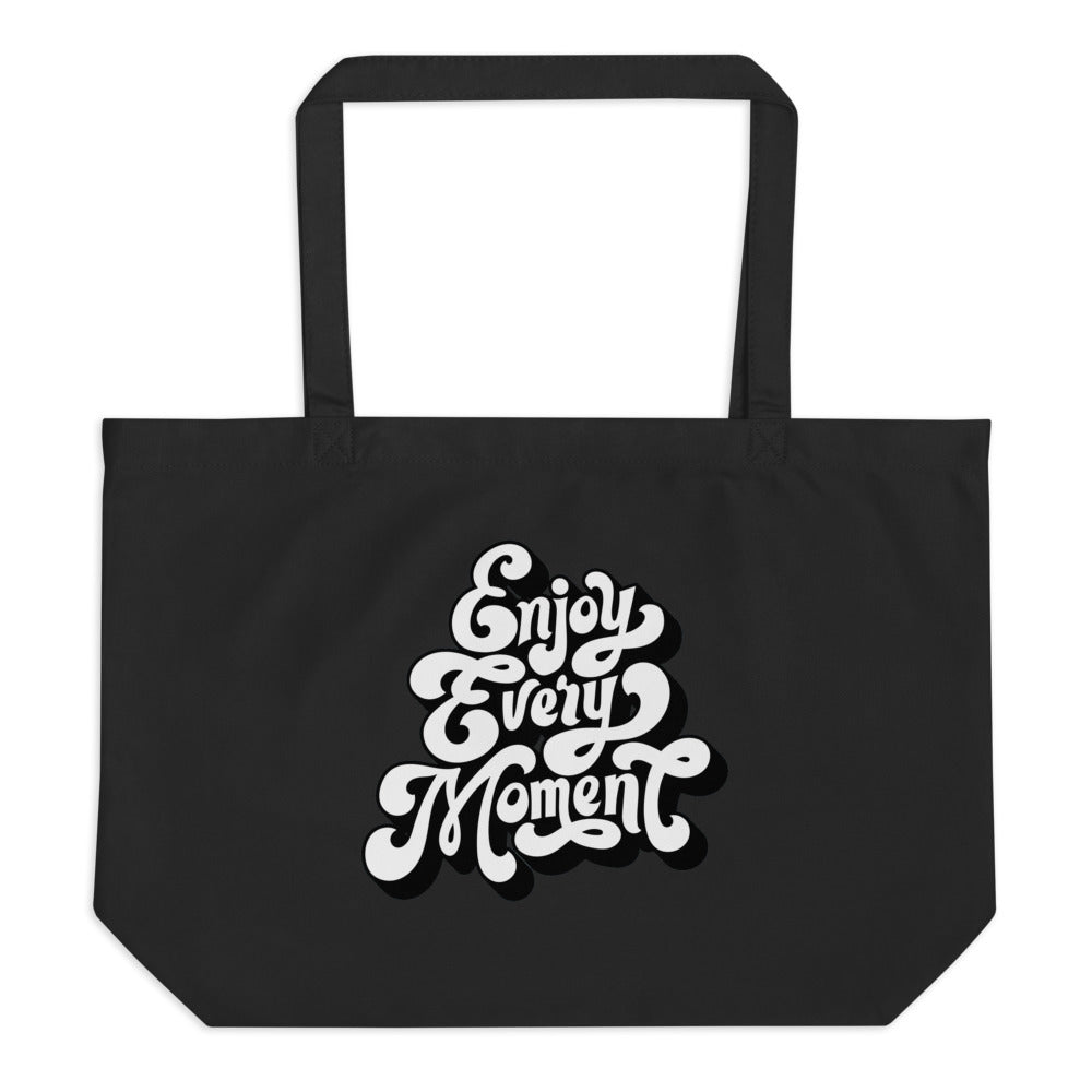 Enjoy every moments white | Large Eco Tote | Econscious EC8001