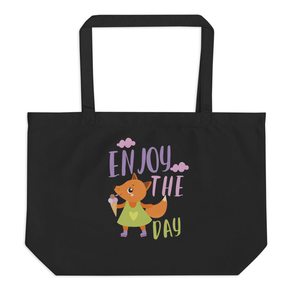 Orange fox - Ẹnoy the day | Large Eco Tote | Econscious EC8001