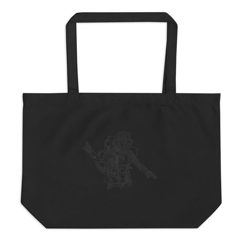 Black & white space travel man | Large Eco Tote | Econscious EC8001