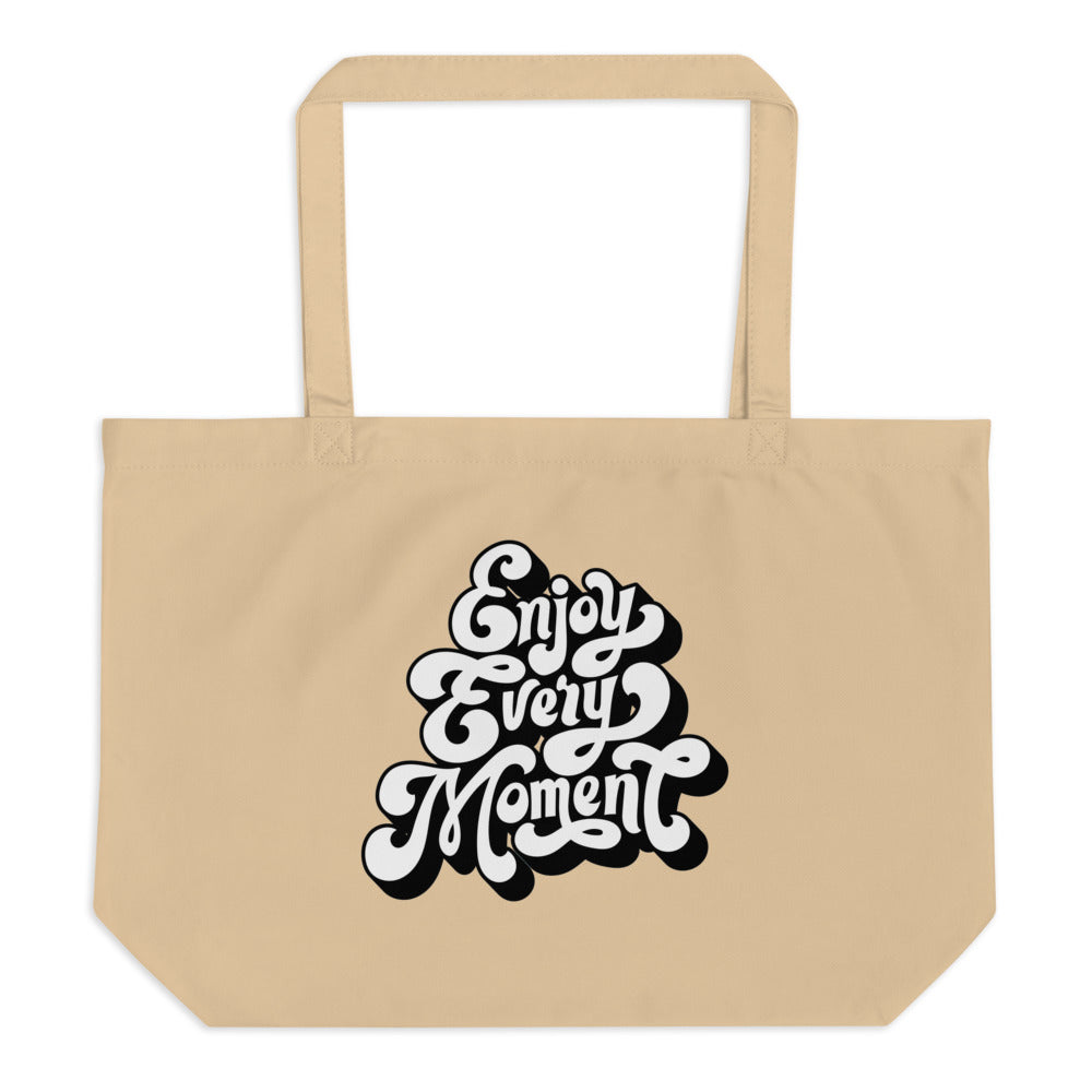 Enjoy every moments white | Large Eco Tote | Econscious EC8001