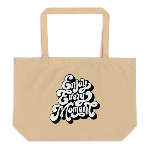 Enjoy every moments white | Large Eco Tote | Econscious EC8001