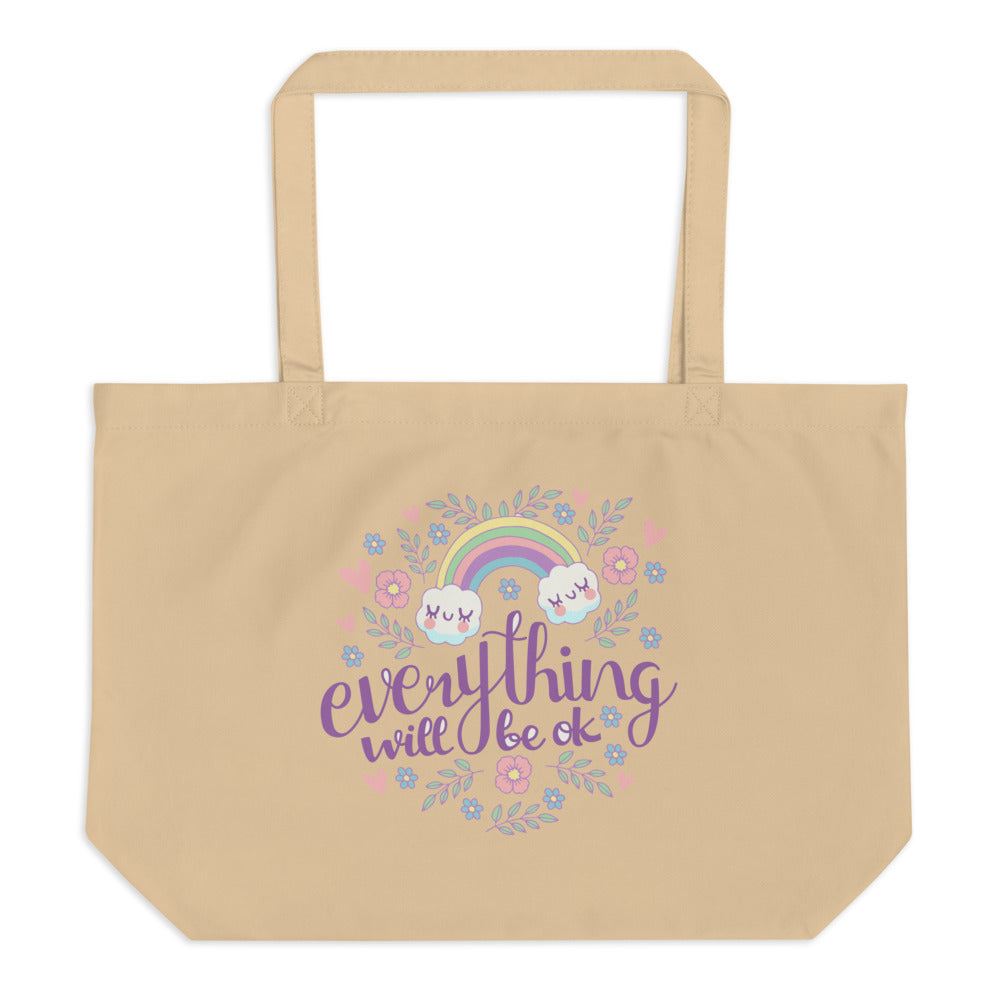 Rainbow - Everything will be ok | Large Eco Tote | Econscious EC8001