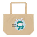 Green rabbit - HIP HIP HOORAAAY | Large Eco Tote | Econscious EC8001