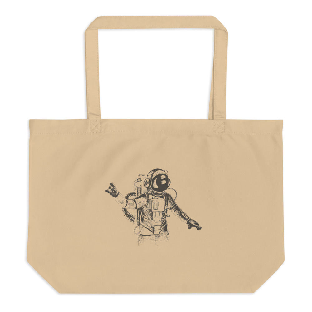 Black & white space travel man | Large Eco Tote | Econscious EC8001