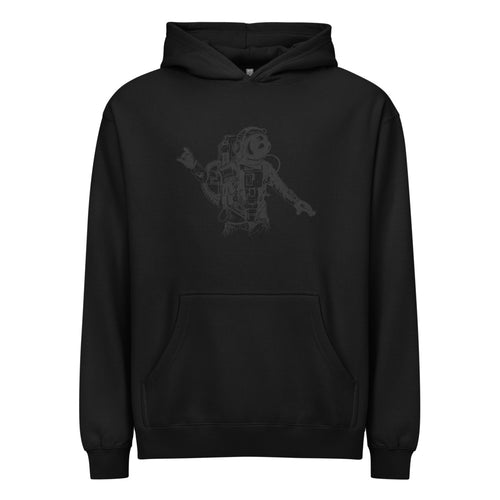 Black & white space travel man | Men's Box Hoodie I Cotton Heritage M2635