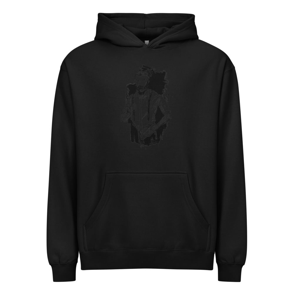 Black & White bearded man suit | Men's Box Hoodie I Cotton Heritage M2635