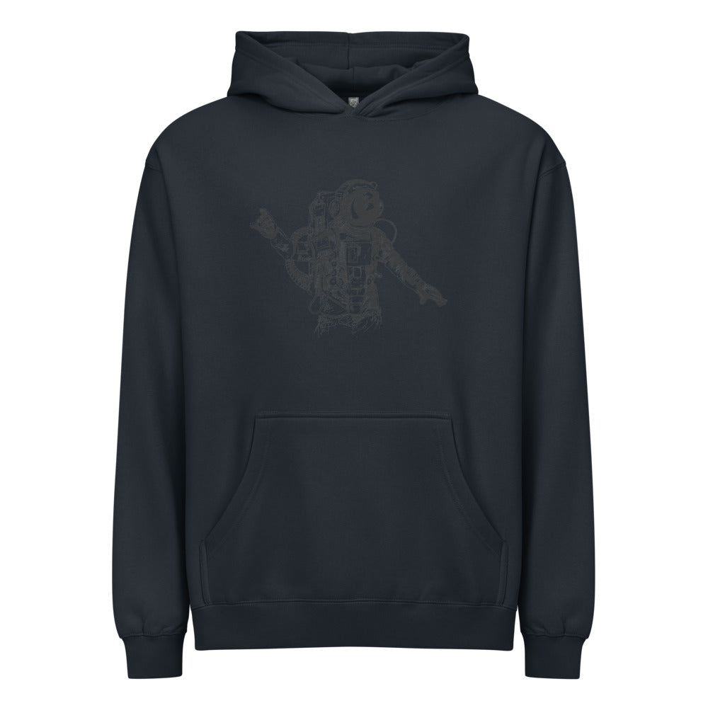 Black & white space travel man | Men's Box Hoodie I Cotton Heritage M2635