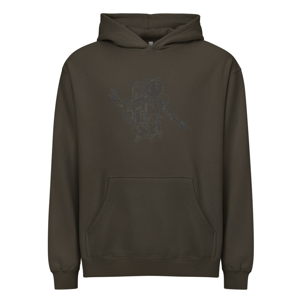 Black & white space travel man | Men's Box Hoodie I Cotton Heritage M2635