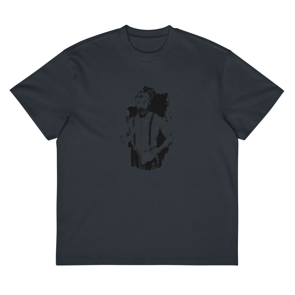 Black & White bearded man suit | Men's Box Tee | Cotton Heritage MC1087