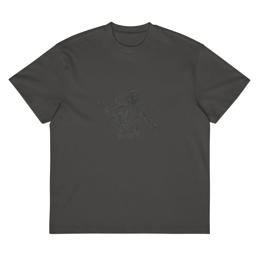 Black & white space travel man | Men's Box Tee | Cotton Heritage MC1087