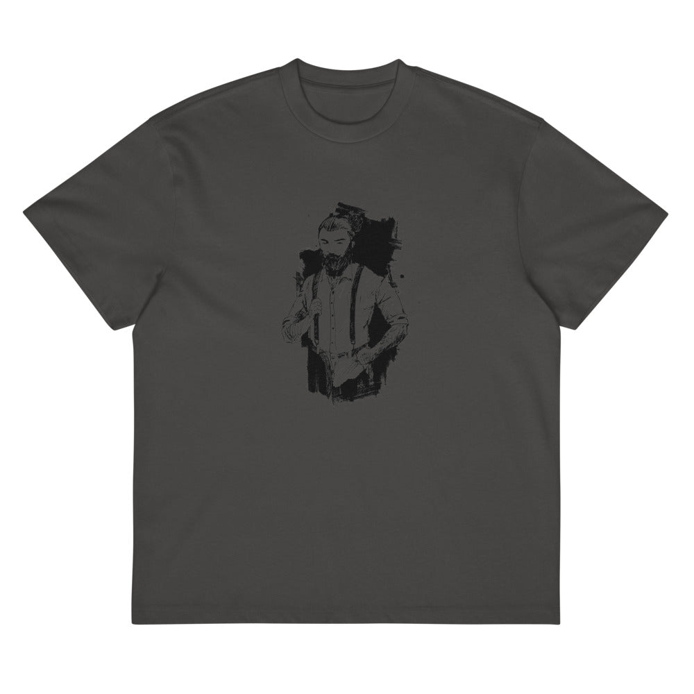 Black & White bearded man suit | Men's Box Tee | Cotton Heritage MC1087