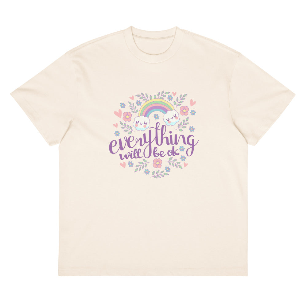 Rainbow - Everything will be ok | Men's Box Tee | Cotton Heritage MC1087