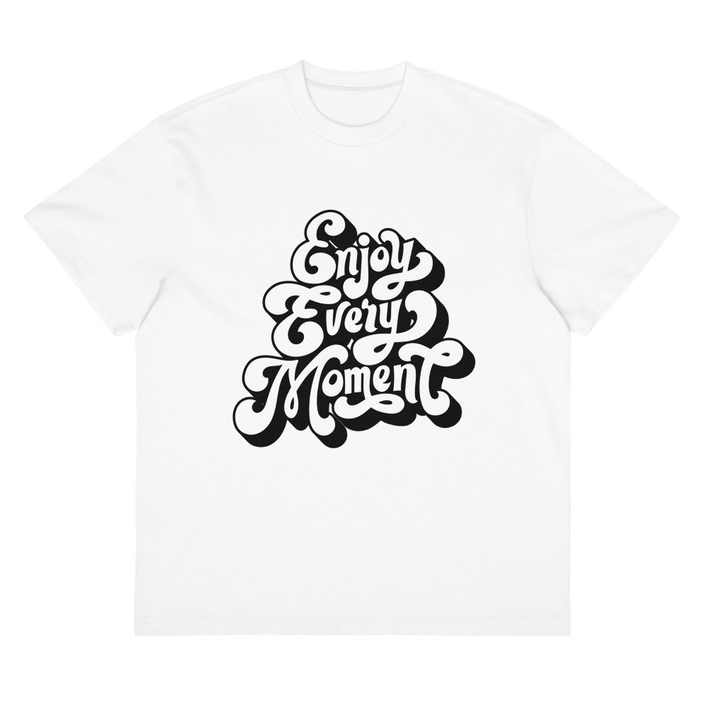 Enjoy every moments white | Men's Box Tee | Cotton Heritage MC1087