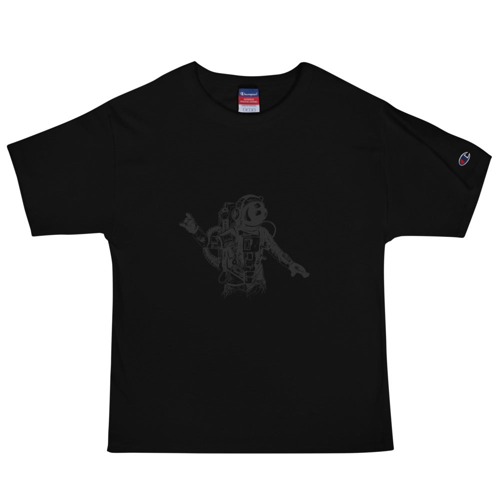 Black & white space travel man | Men's Champion Heritage T-Shirt | T105