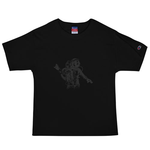 Black & white space travel man | Men's Champion Heritage T-Shirt | T105