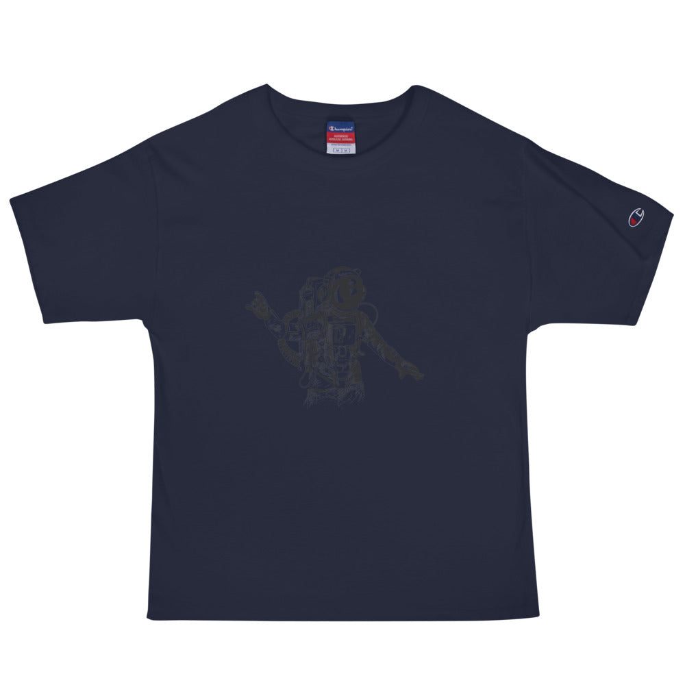 Black & white space travel man | Men's Champion Heritage T-Shirt | T105