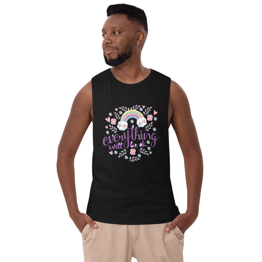 Rainbow - Everything will be ok | Men's Drop Arm Tank Top | AS Colour 5025