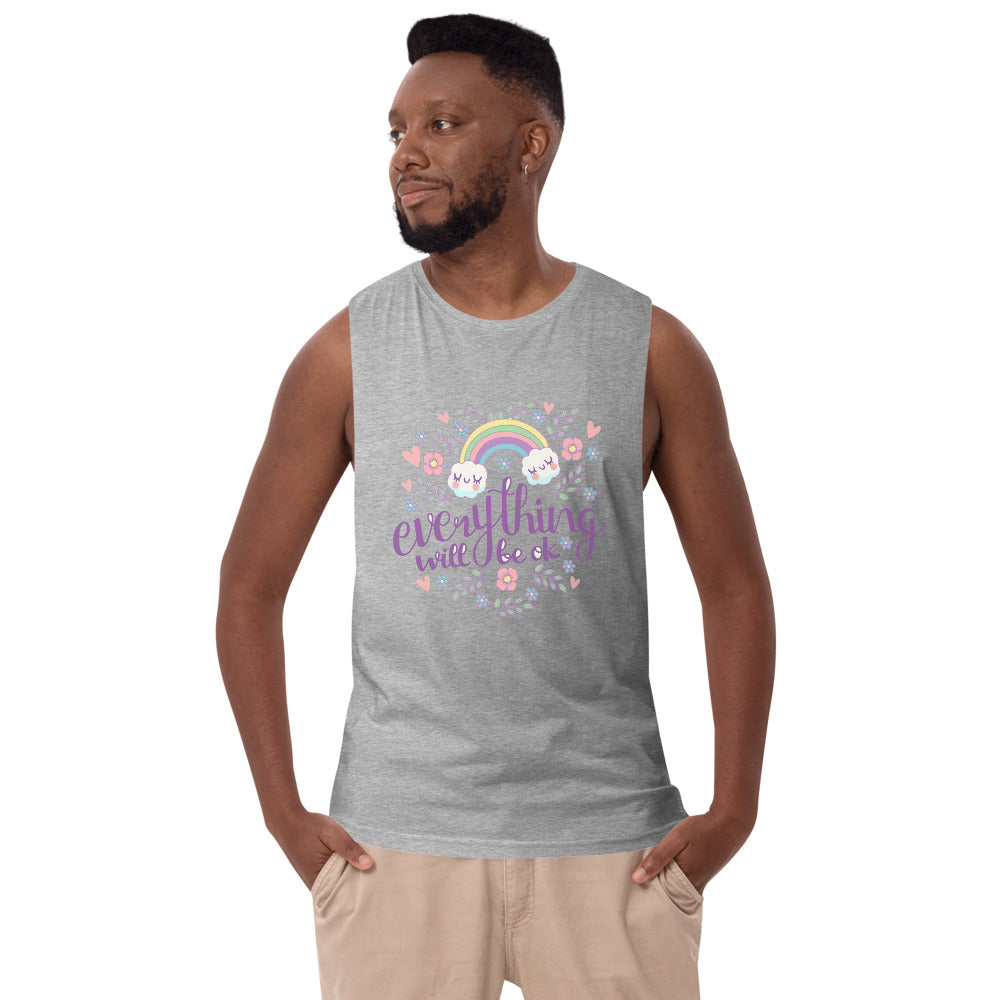 Rainbow - Everything will be ok | Men's Drop Arm Tank Top | AS Colour 5025