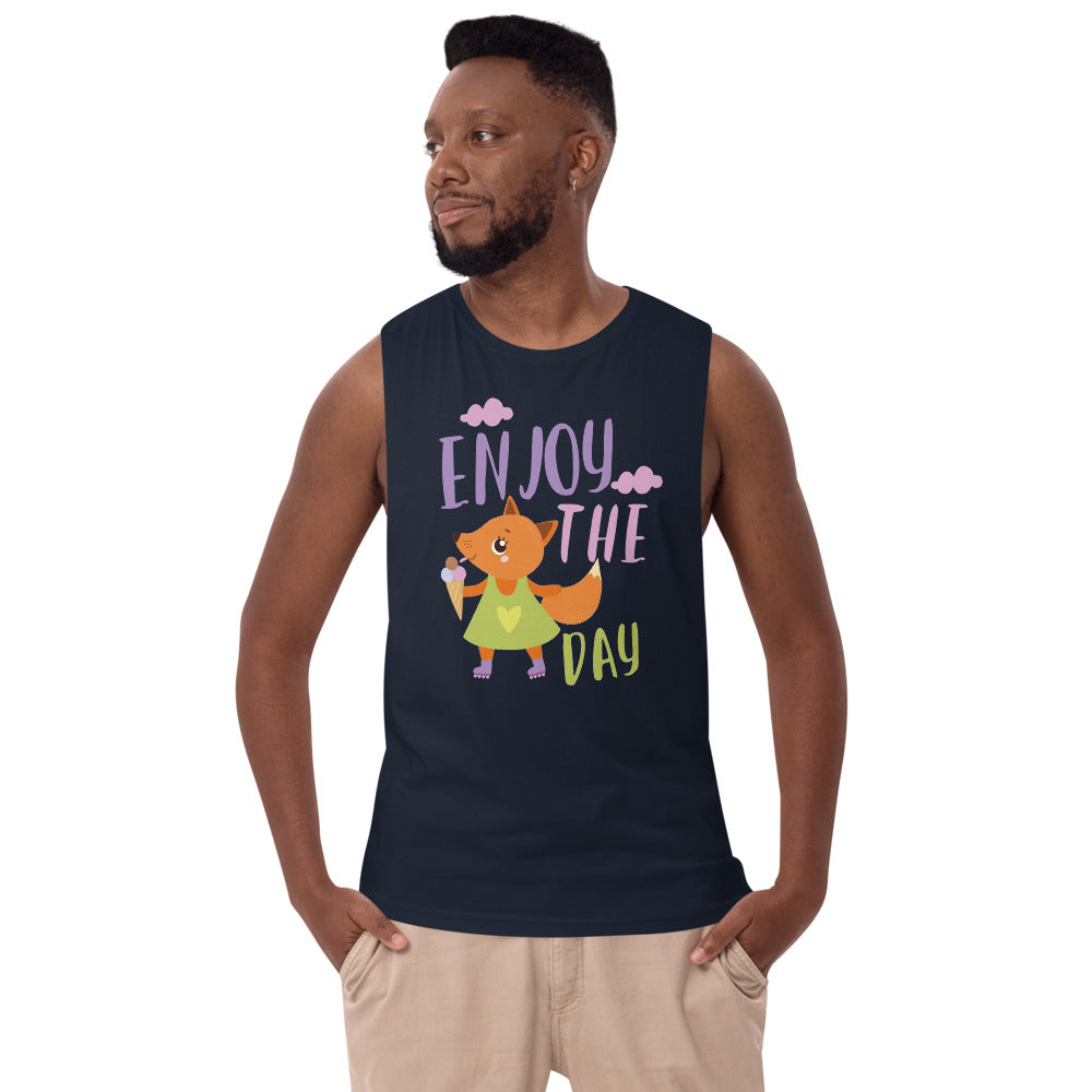 Orange fox - Ẹnoy the day | Men's Drop Arm Tank Top | AS Colour 5025
