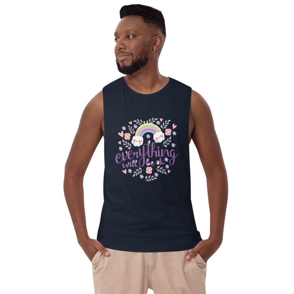 Rainbow - Everything will be ok | Men's Drop Arm Tank Top | AS Colour 5025