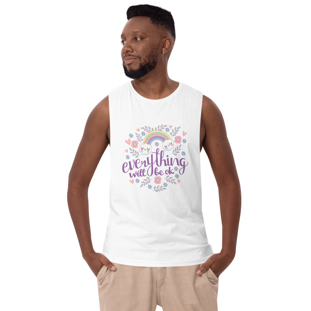 Rainbow - Everything will be ok | Men's Drop Arm Tank Top | AS Colour 5025