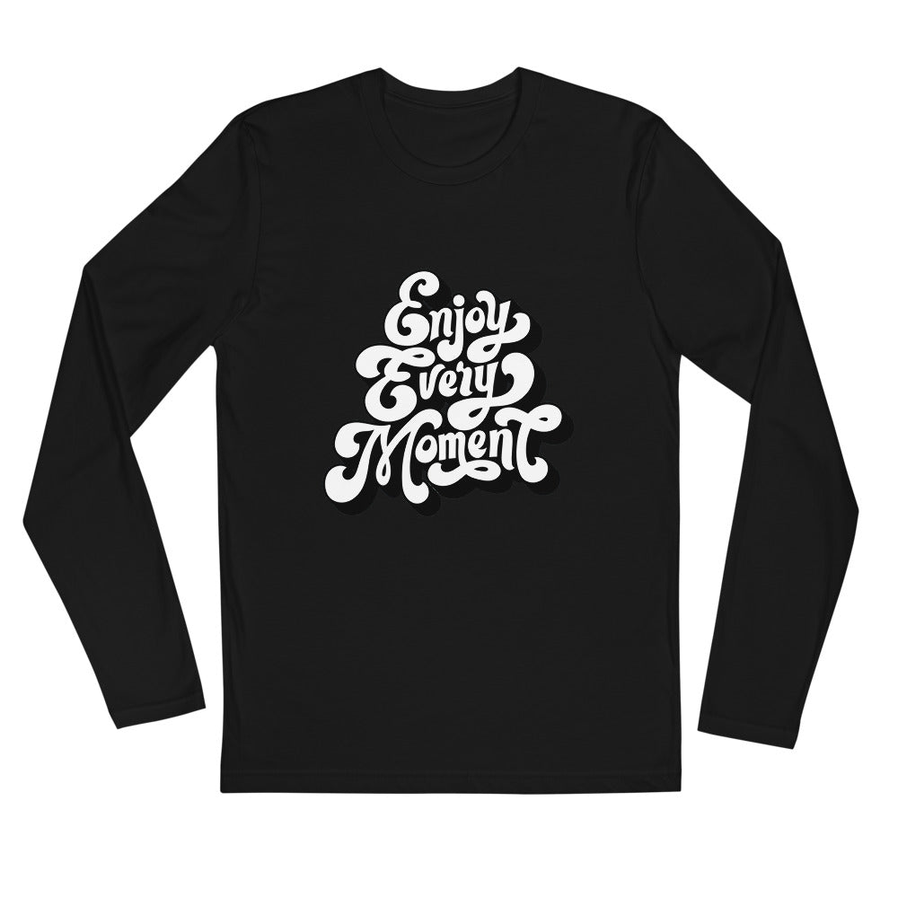 Enjoy every moments white | Men's Fitted Long Sleeve Shirt | Next Level 3601