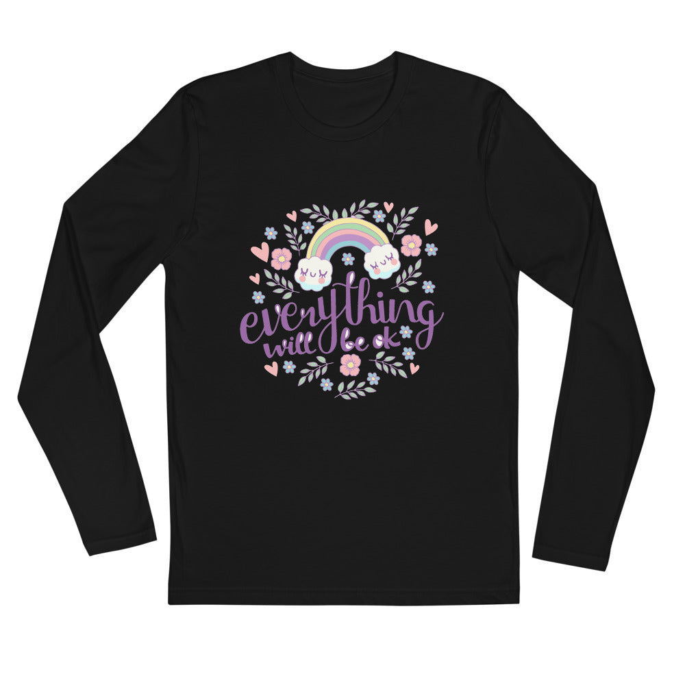 Rainbow - Everything will be ok | Men's Fitted Long Sleeve Shirt | Next Level 3601