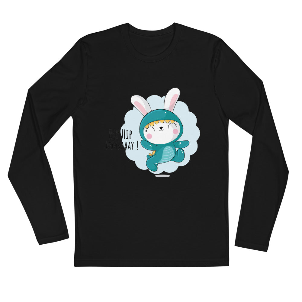 Green rabbit - HIP HIP HOORAAAY | Men's Fitted Long Sleeve Shirt | Next Level 3601