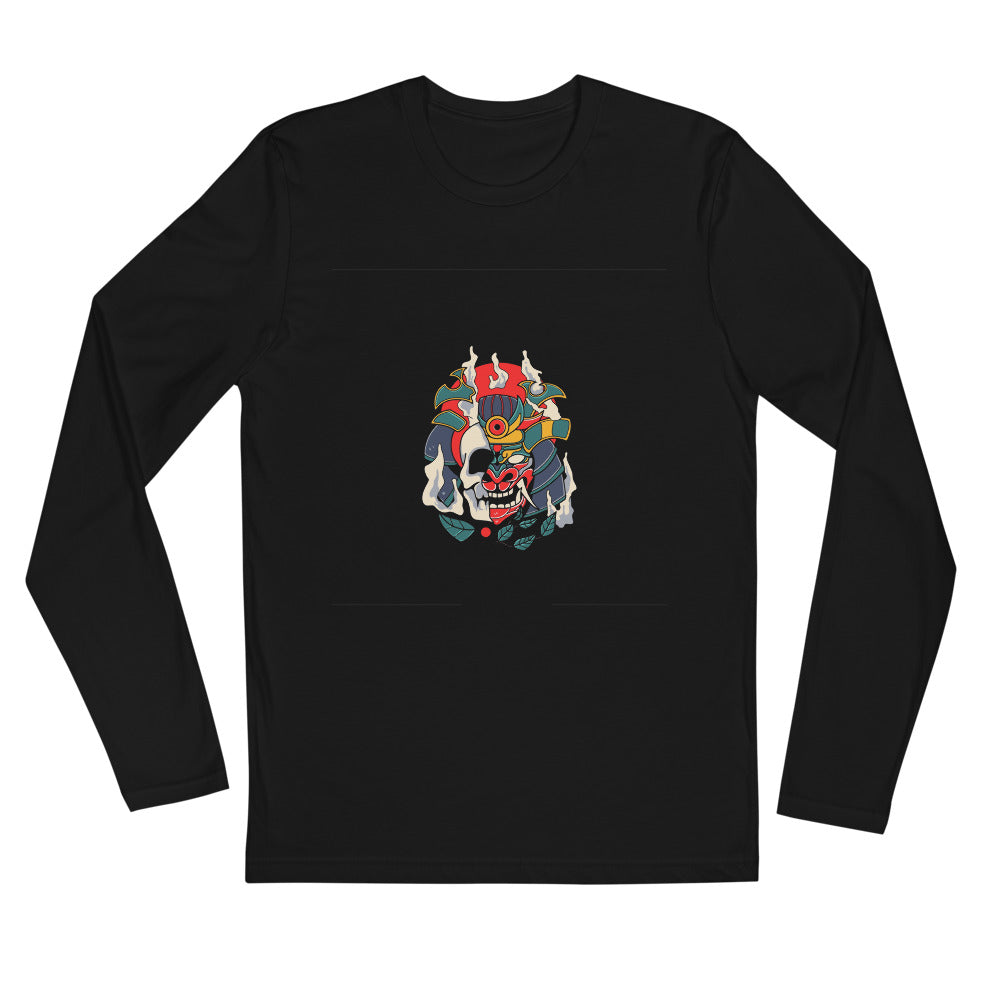 Samurai skull | Men's Fitted Long Sleeve Shirt | Next Level 3601