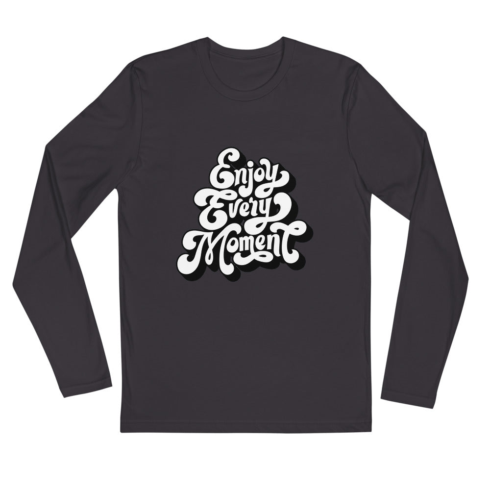 Enjoy every moments white | Men's Fitted Long Sleeve Shirt | Next Level 3601