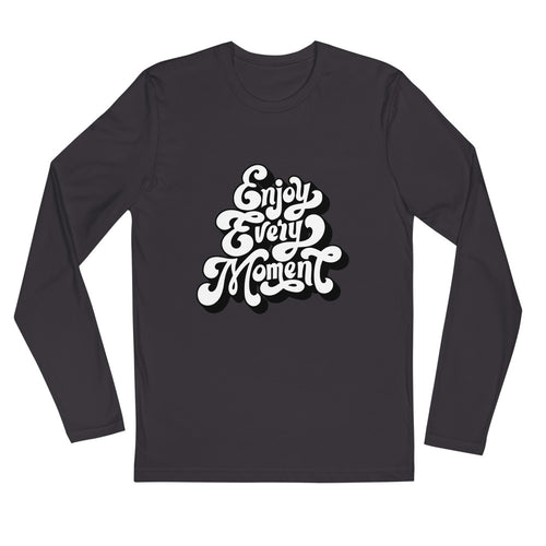 Enjoy every moments white | Men's Fitted Long Sleeve Shirt | Next Level 3601