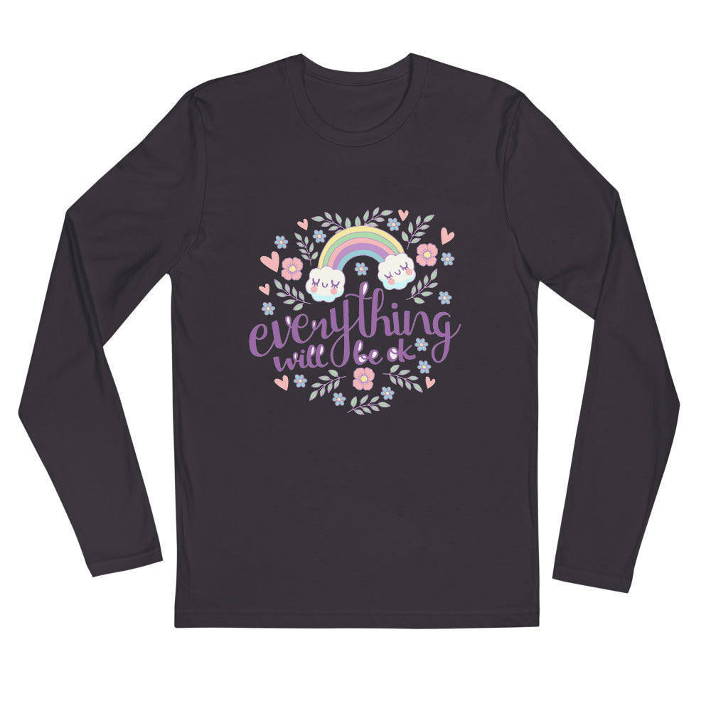 Rainbow - Everything will be ok | Men's Fitted Long Sleeve Shirt | Next Level 3601