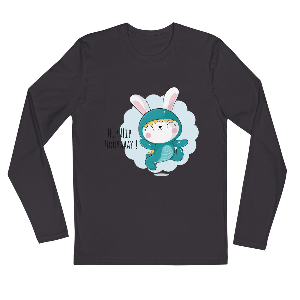 Green rabbit - HIP HIP HOORAAAY | Men's Fitted Long Sleeve Shirt | Next Level 3601