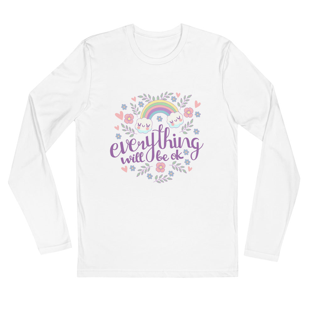 Rainbow - Everything will be ok | Men's Fitted Long Sleeve Shirt | Next Level 3601