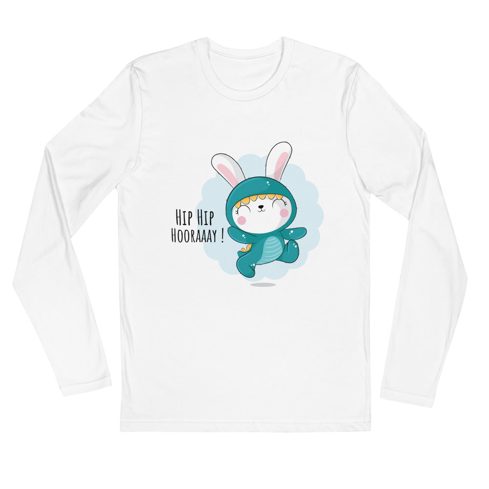 Green rabbit - HIP HIP HOORAAAY | Men's Fitted Long Sleeve Shirt | Next Level 3601