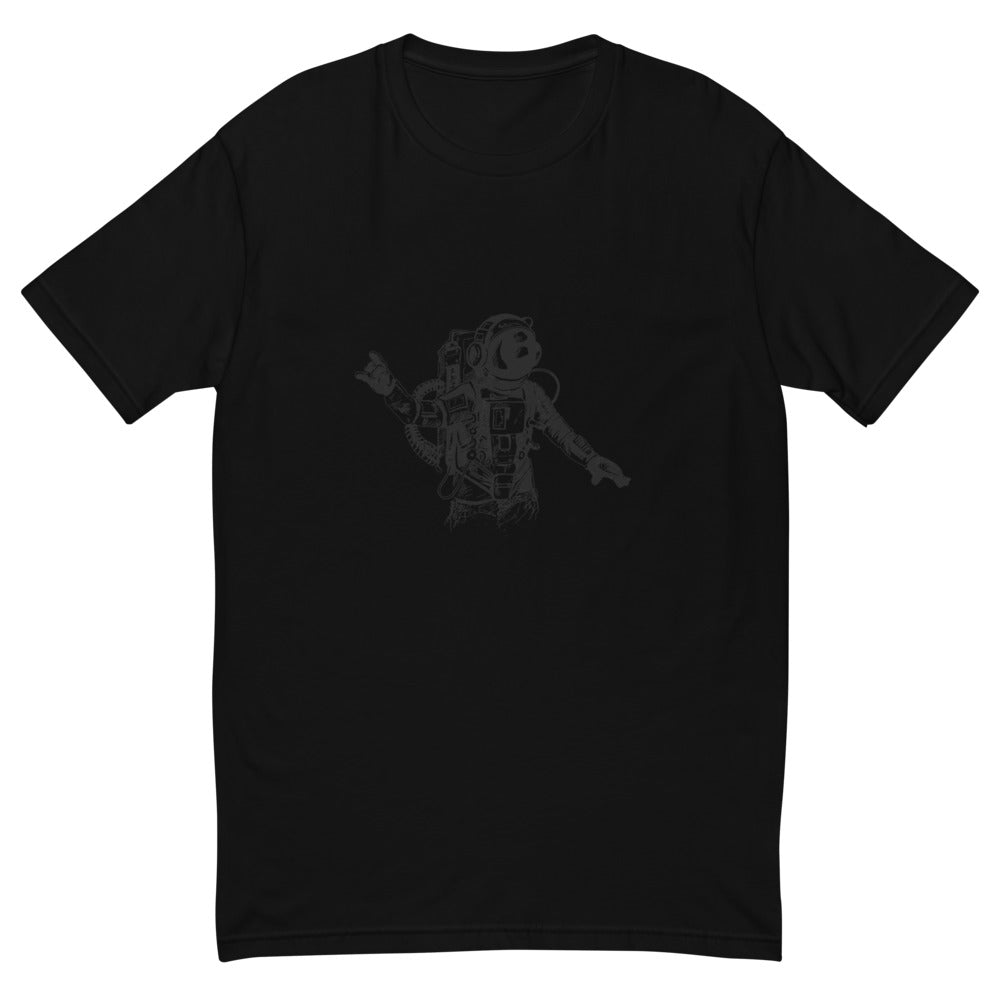 Black & white space travel man | Men's Fitted T-Shirt | Next Level 3600