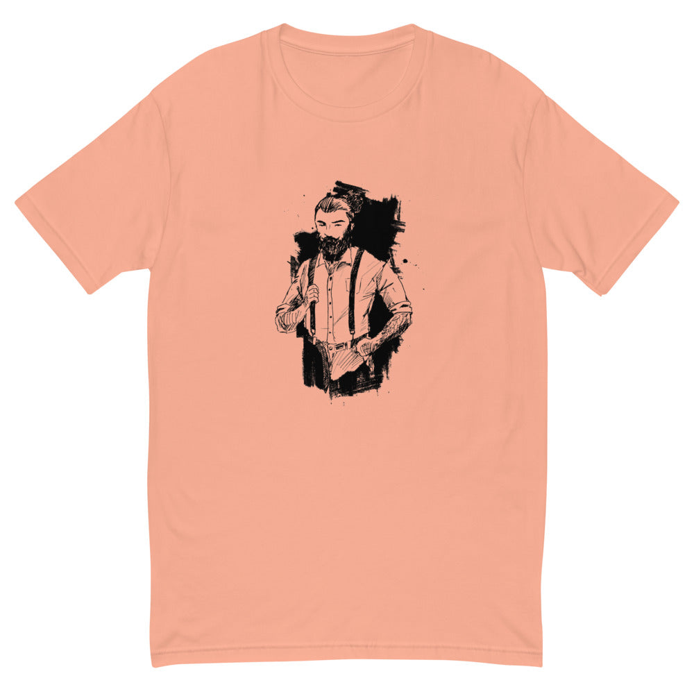 Black & White bearded man suit | Men's Fitted T-Shirt | Next Level 3600