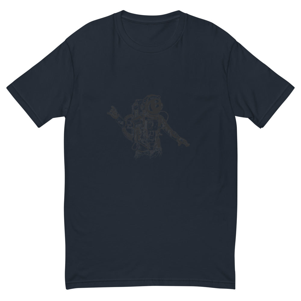 Black & white space travel man | Men's Fitted T-Shirt | Next Level 3600