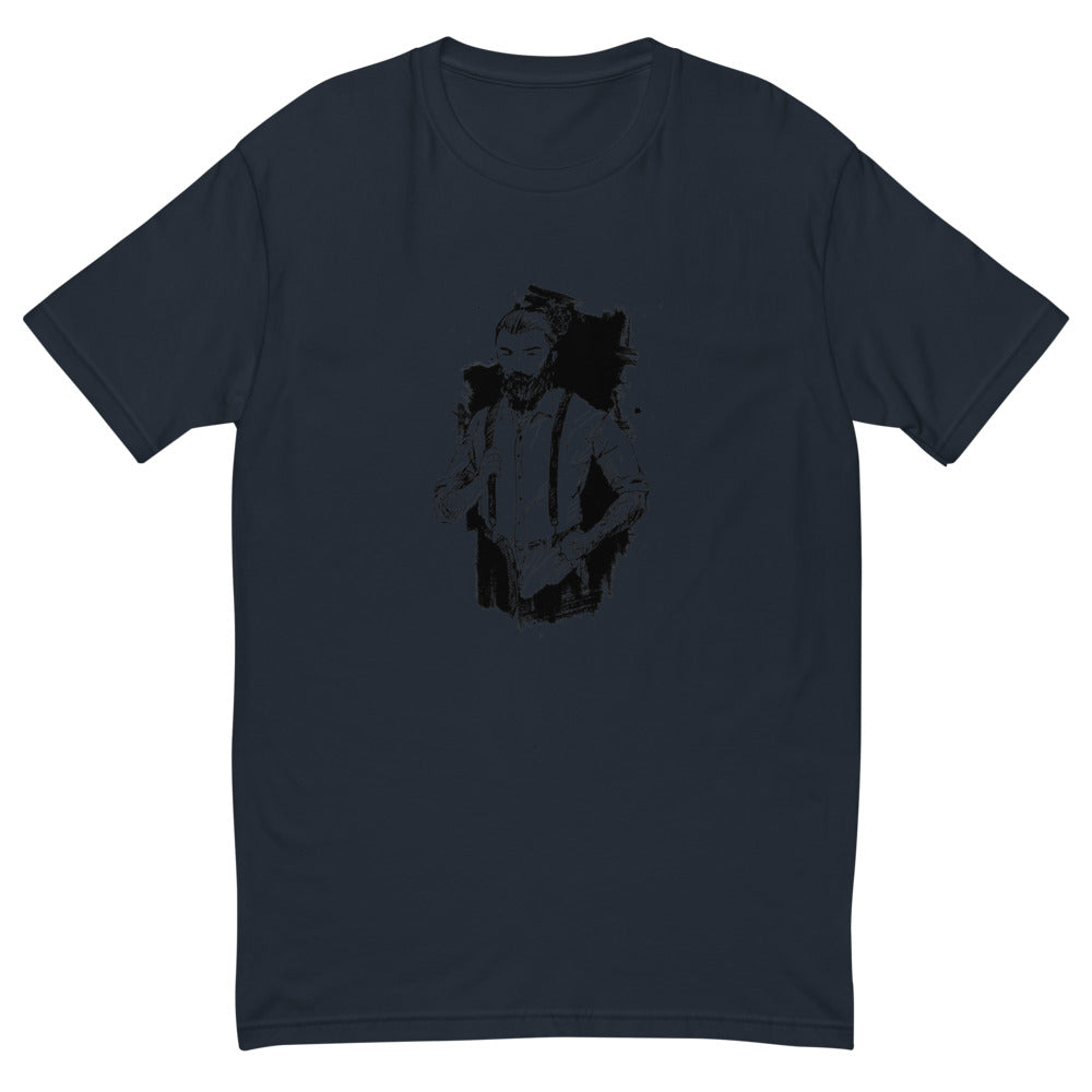Black & White bearded man suit | Men's Fitted T-Shirt | Next Level 3600