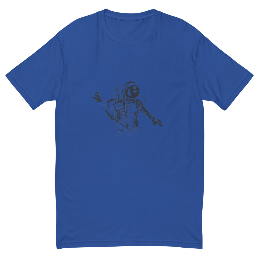 Black & white space travel man | Men's Fitted T-Shirt | Next Level 3600