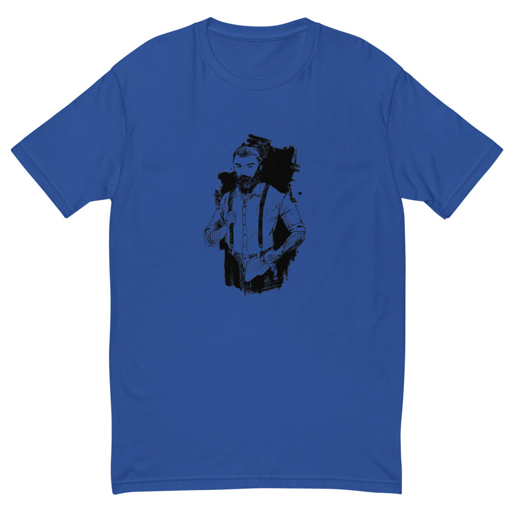 Black & White bearded man suit | Men's Fitted T-Shirt | Next Level 3600