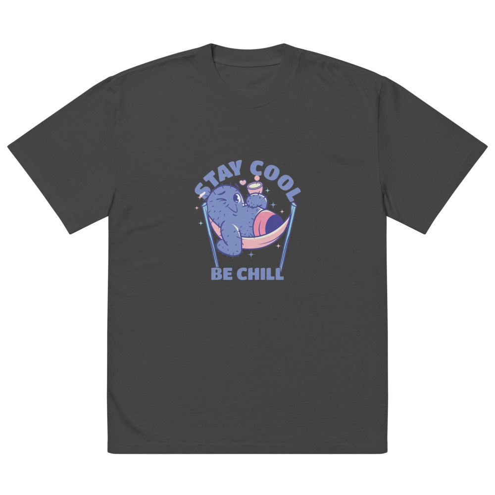 Stay cool be chill | Men's Oversized Faded T-Shirt | AS Colour 5082