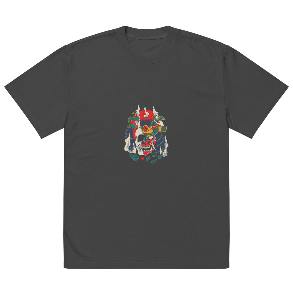 Samurai skull | Men's Oversized Faded T-Shirt | AS Colour 5082