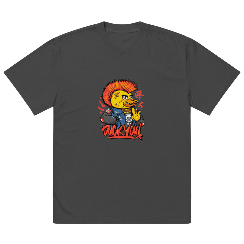 Duck you | Men's Oversized Faded T-Shirt | AS Colour 5082