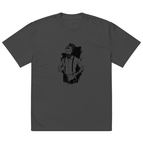 Black & White bearded man suit | Men's Oversized Faded T-Shirt | AS Colour 5082