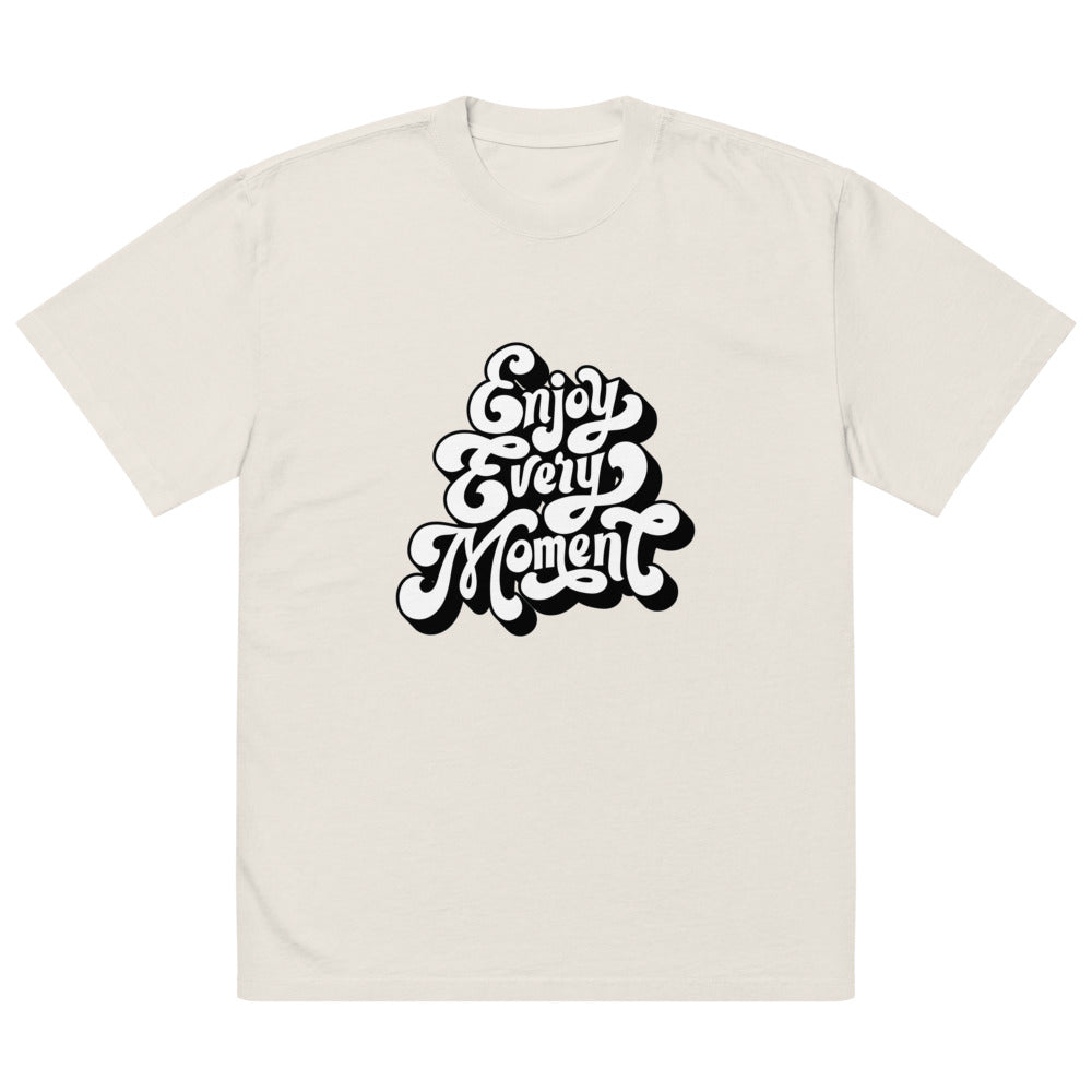 Enjoy every moments white | Men's Oversized Faded T-Shirt | AS Colour 5082