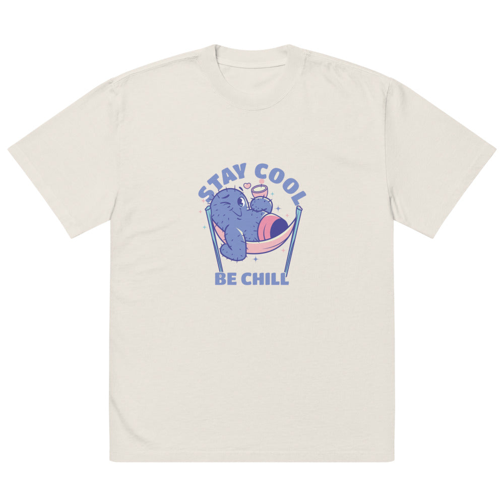 Stay cool be chill | Men's Oversized Faded T-Shirt | AS Colour 5082