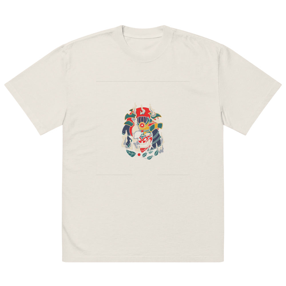 Samurai skull | Men's Oversized Faded T-Shirt | AS Colour 5082